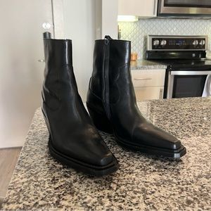 Mango Cowboy Leather Booties